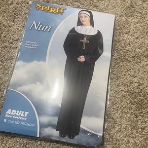 NUN Halloween Costume Spirit Adult OS Robe Collar Head Piece